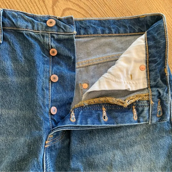 Free People Jeans Size 28 Paint Splatter Raw Hem Cropped Straight Distressed NWT - Picture 4 of 10